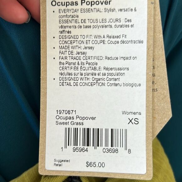 PrAna Ocupas Popover sweet grass short size small sleeve short sleeve top 💗 XS - Picture 9 of 9